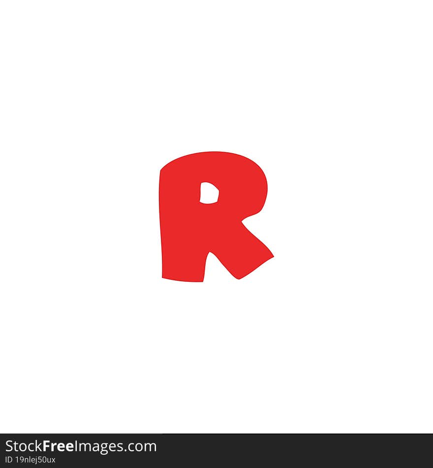 Cartoon Doodle Letter R