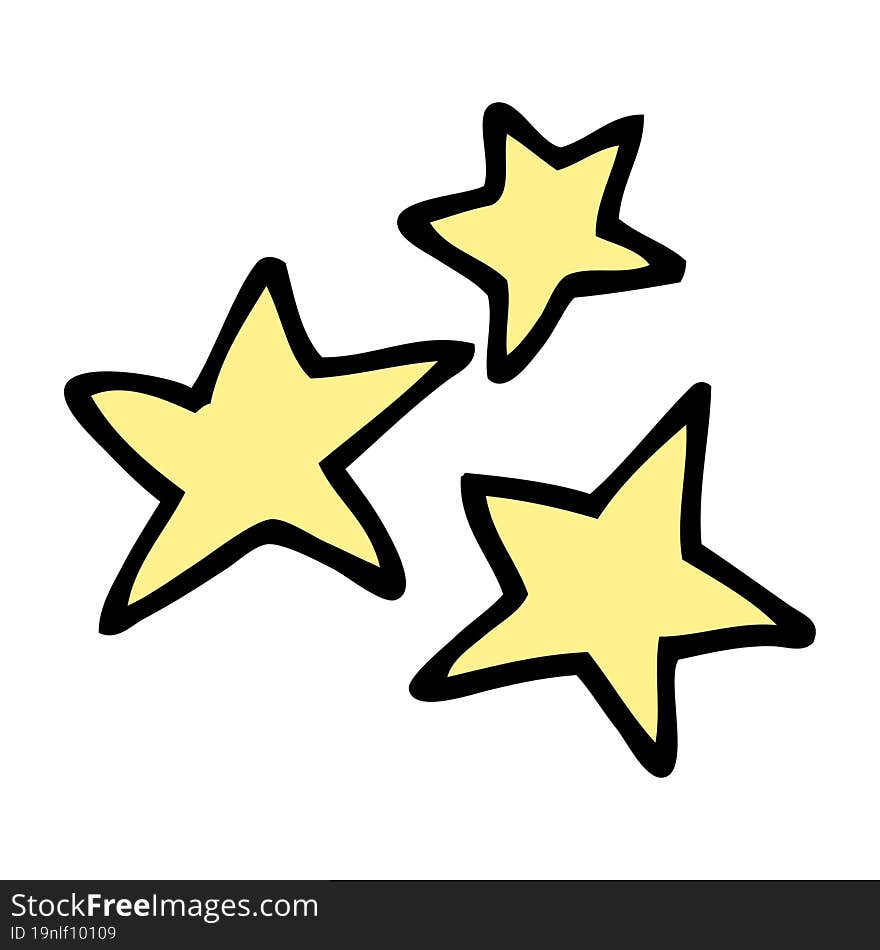 cartoon doodle yellow stars