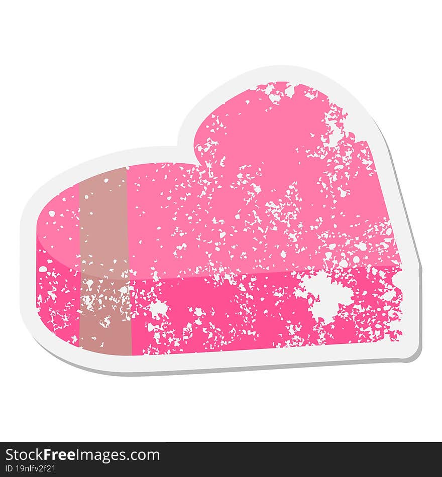 valentine heart shaped chocolate box grunge sticker