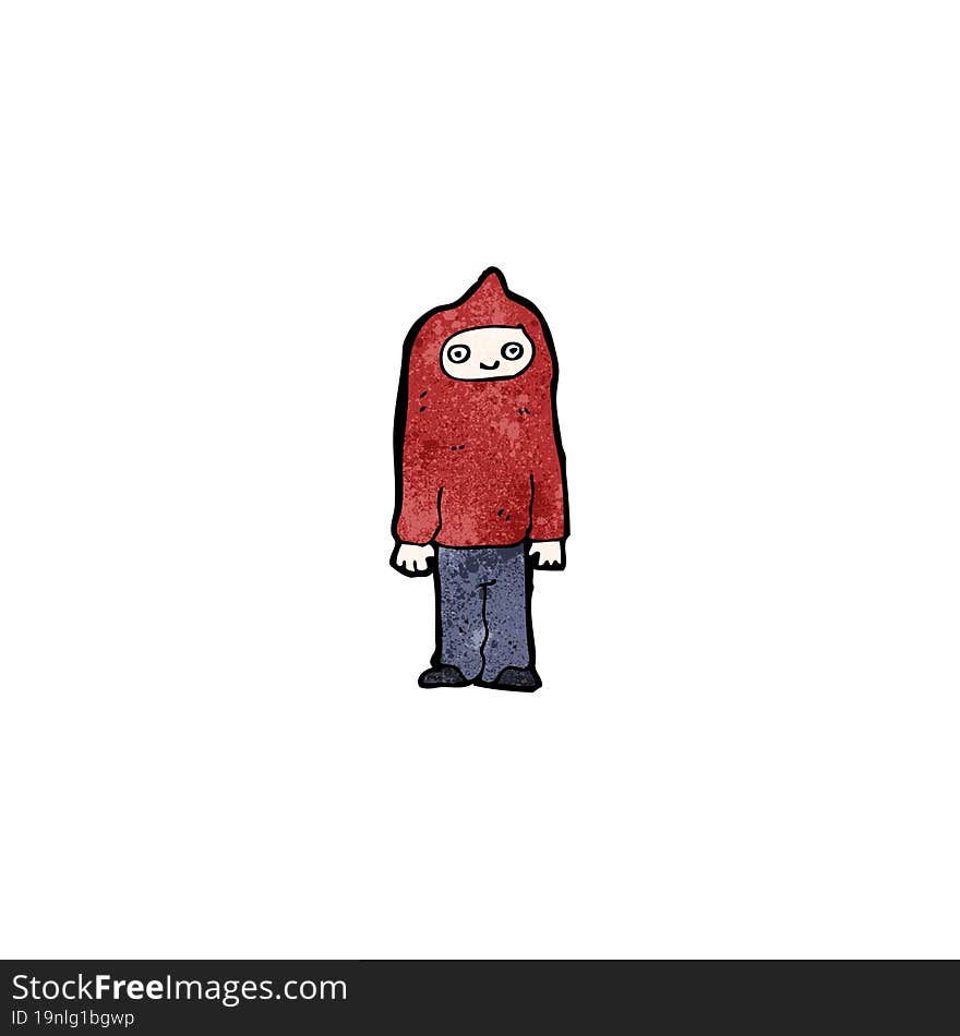 cartoon boy in hooded top