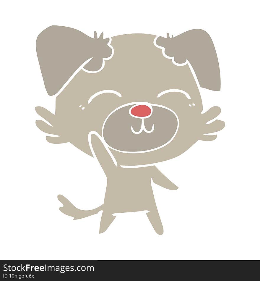 Flat Color Style Cartoon Dog