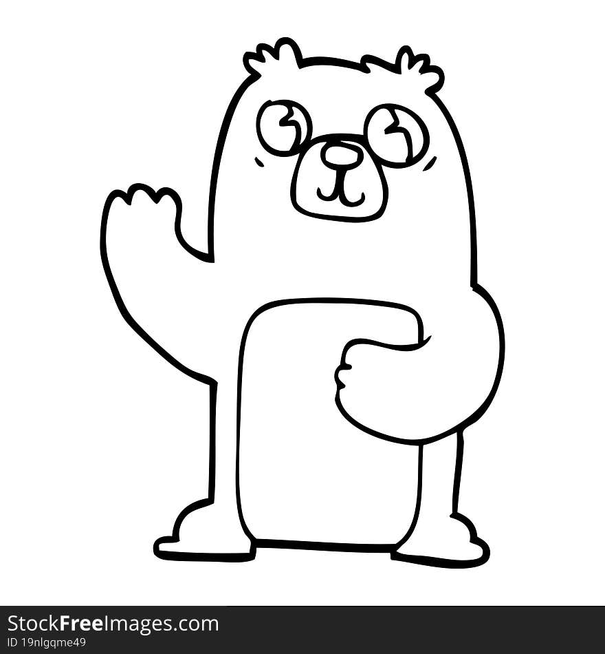 Line Drawing Cartoon Black Bear