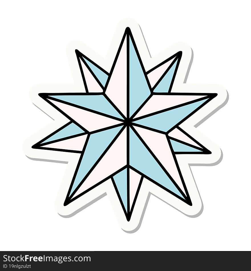 Tattoo Style Sticker Of A Star