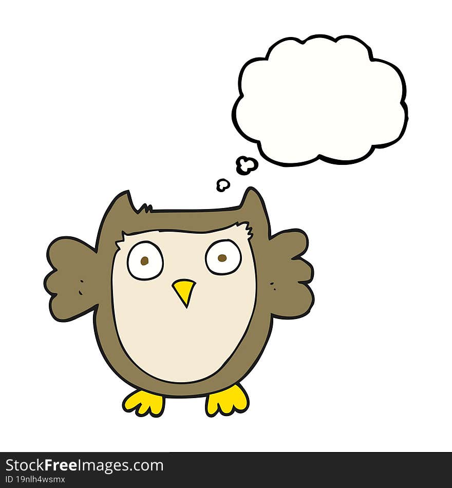 thought bubble cartoon owl