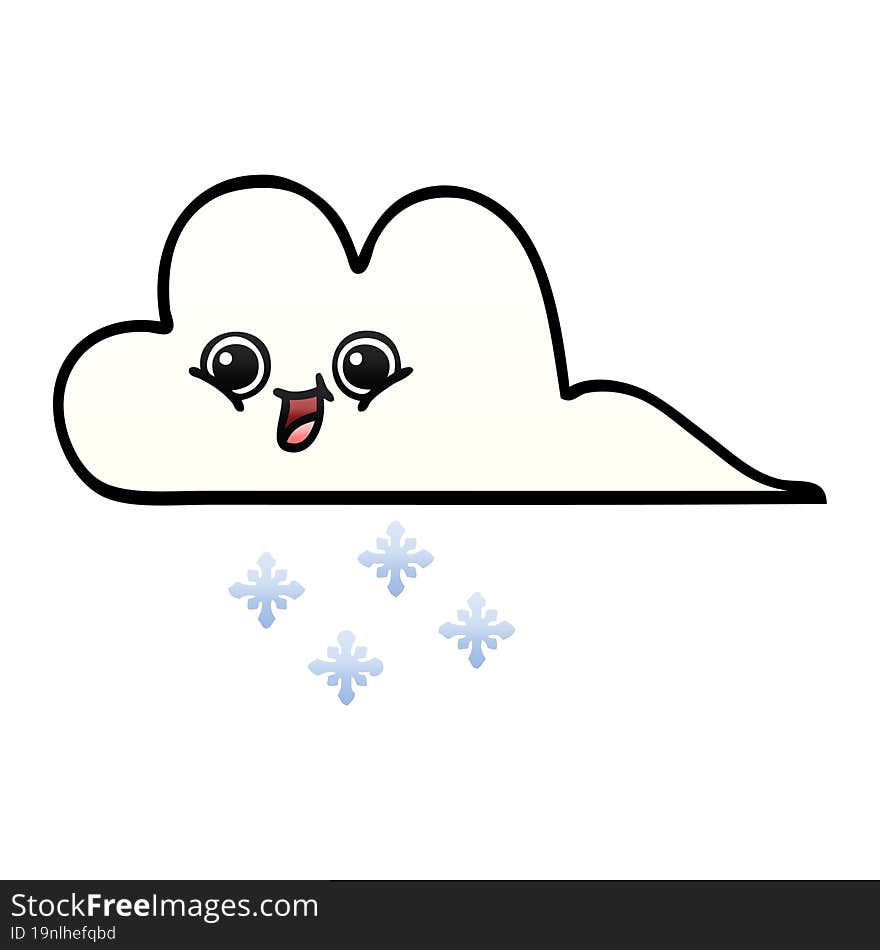 gradient shaded cartoon snow cloud