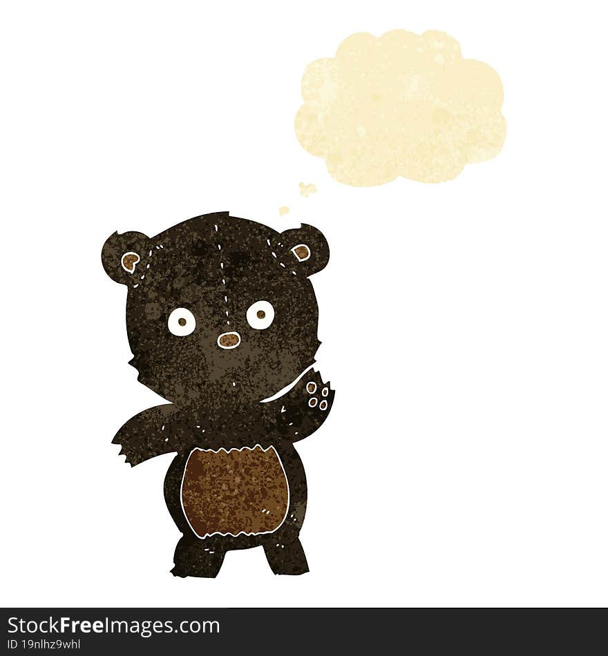 cute cartoon black bear with thought bubble