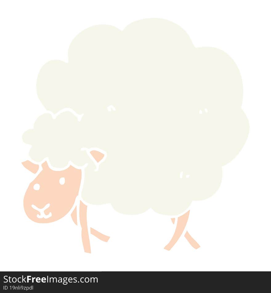 Flat Color Style Cartoon Sheep