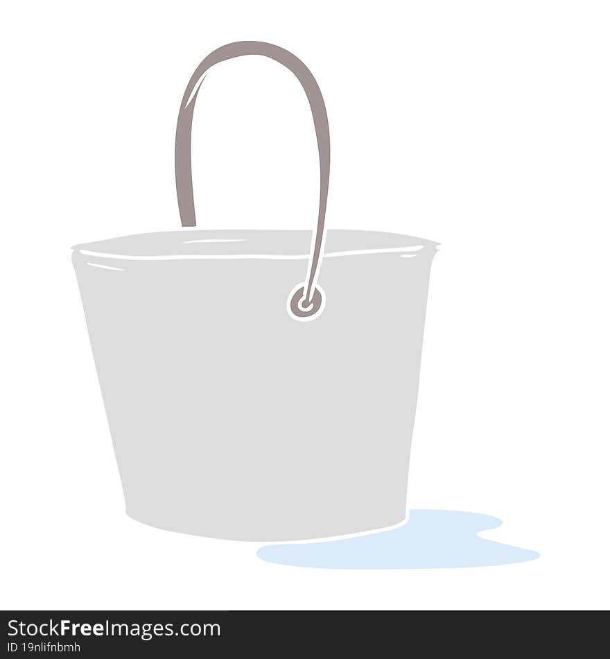 Flat Color Style Cartoon Bucket Of Water