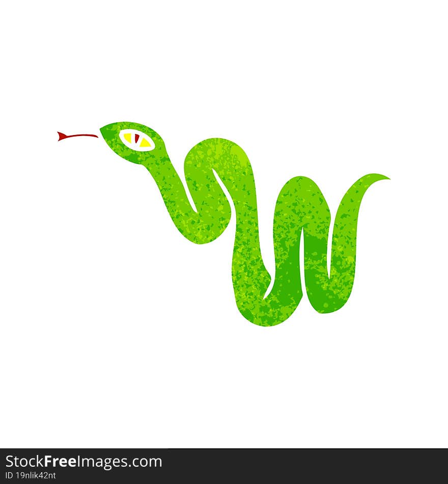 retro cartoon doodle of a garden snake