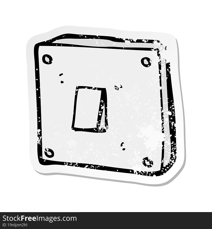 Retro Distressed Sticker Of A Cartoon Light Switch