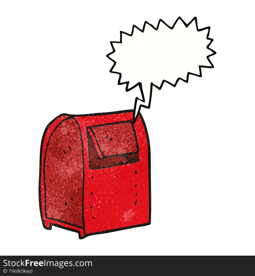 speech bubble textured cartoon mailbox