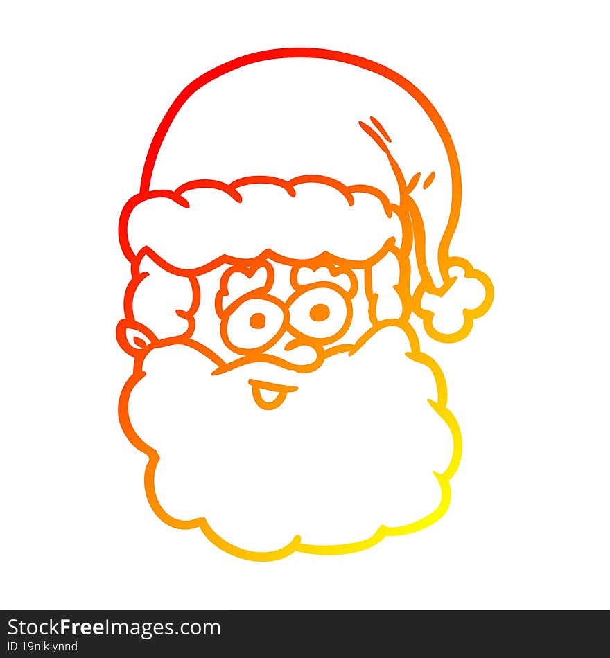 warm gradient line drawing santa claus