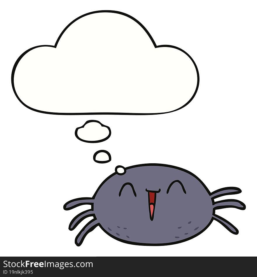 cartoon spider with thought bubble. cartoon spider with thought bubble