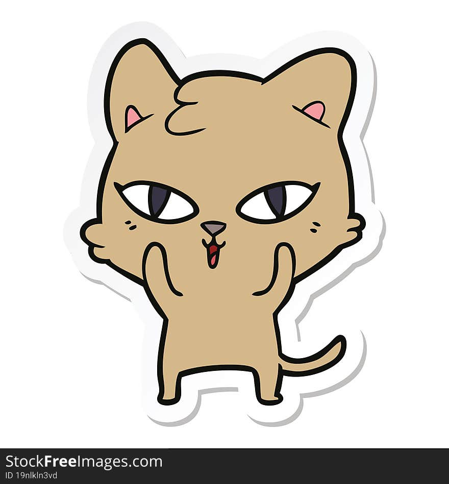 sticker of a cartoon cat