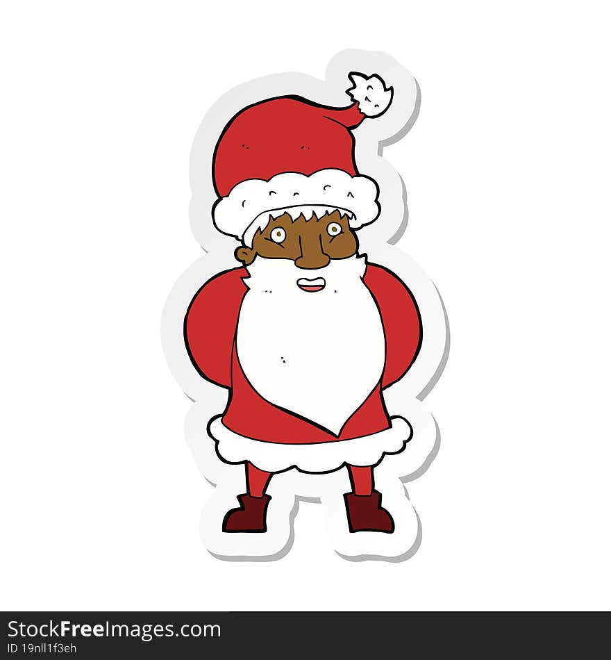 Sticker Of A Cartoon Santa Claus