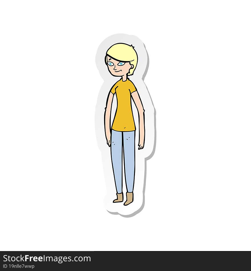 sticker of a cartoon woman