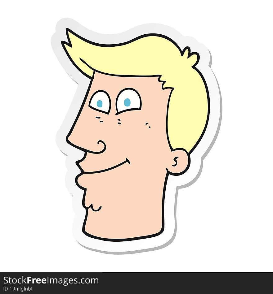 sticker of a cartoon male face