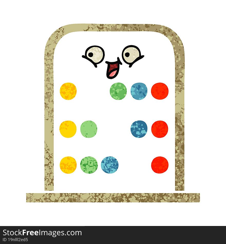 Retro Illustration Style Cartoon Abacus