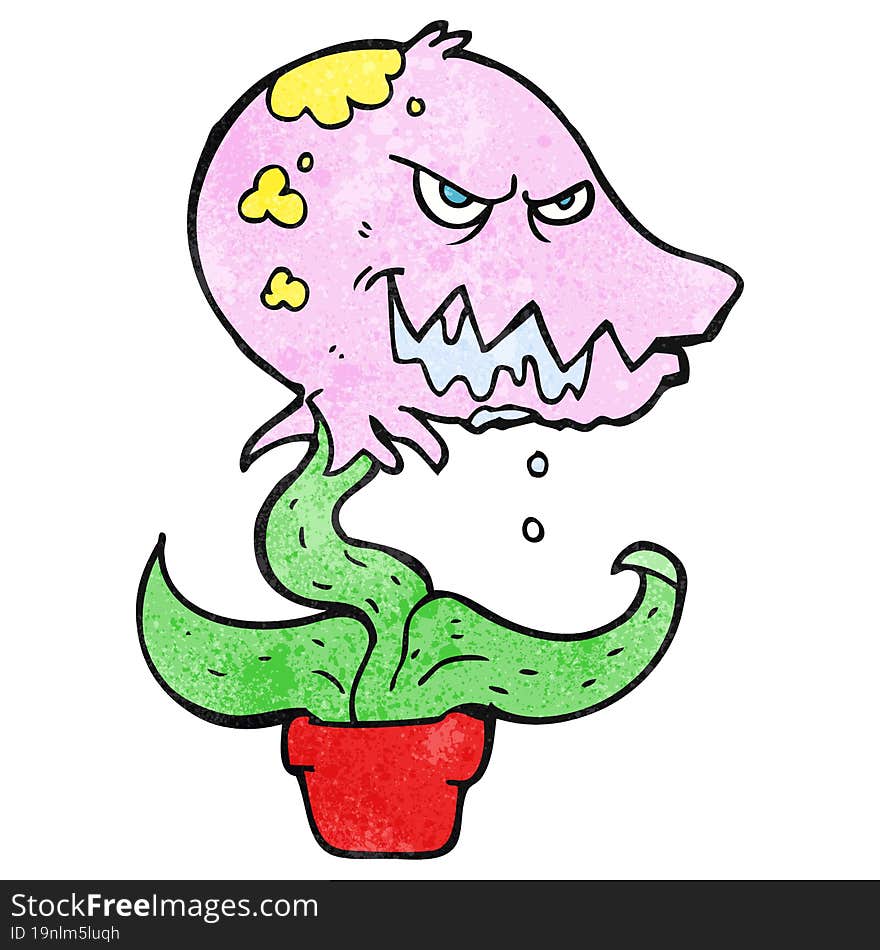 Textured Cartoon Monster Plant