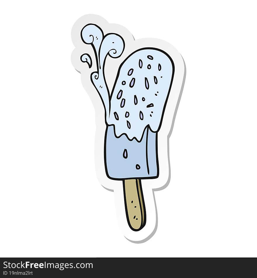 sticker of a cartoon ice lolly