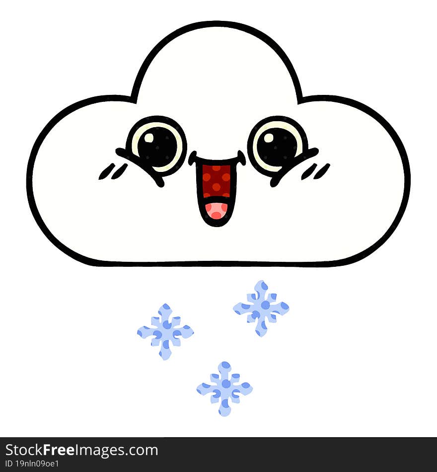 comic book style cartoon snow cloud