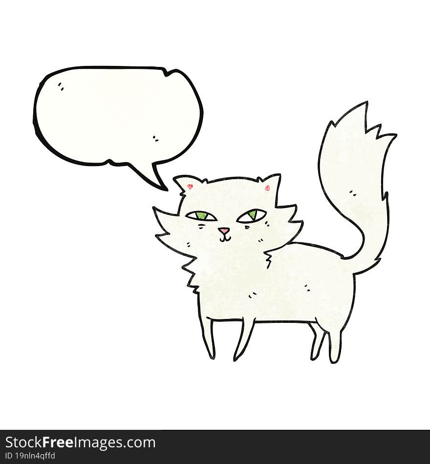 speech bubble textured cartoon cat