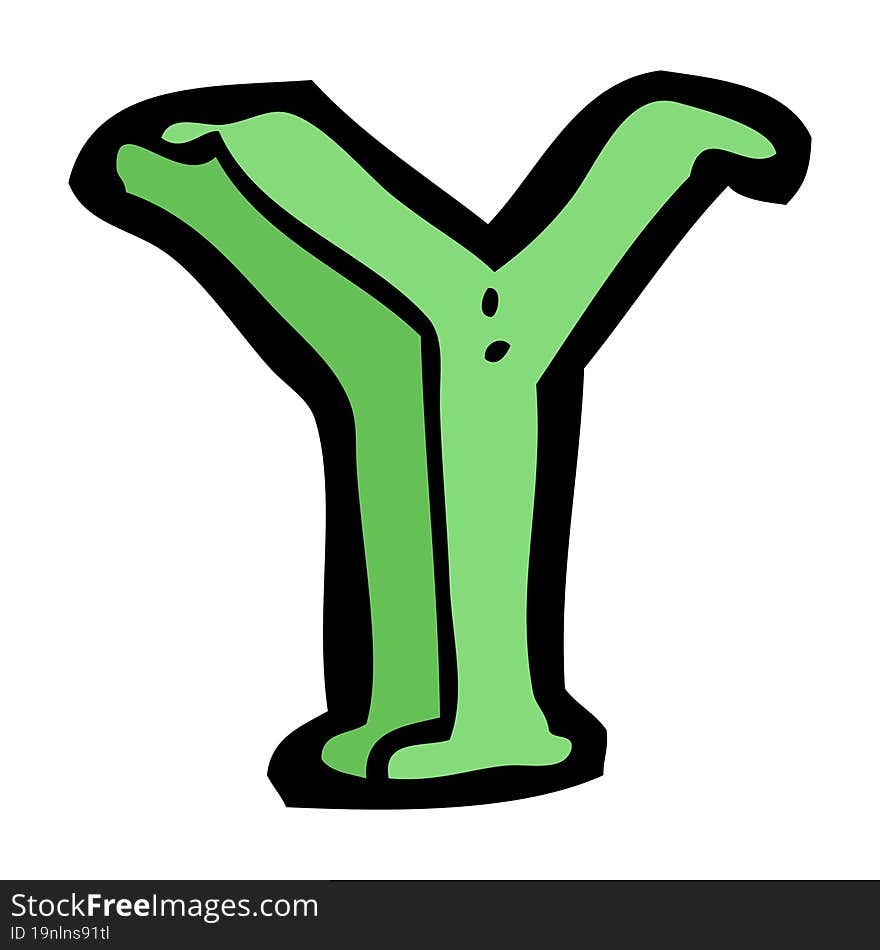 cartoon letter Y