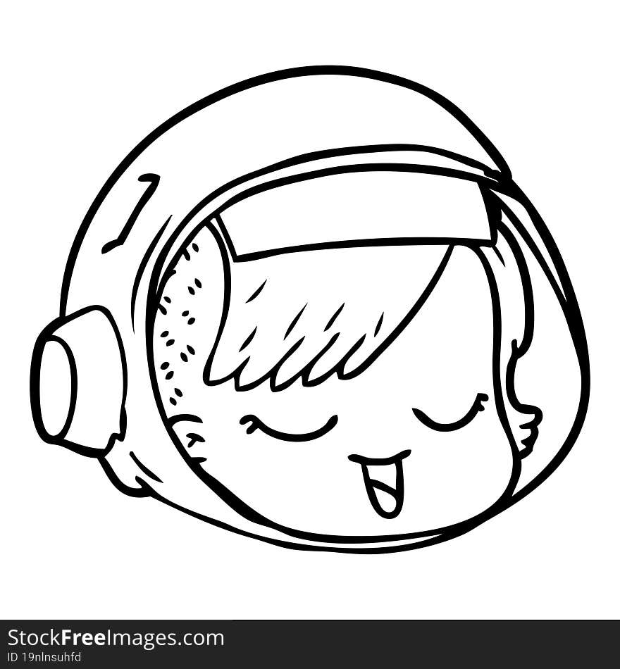 cartoon astronaut face. cartoon astronaut face