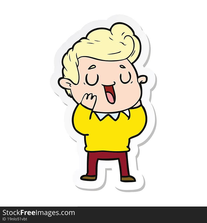 sticker of a happy cartoon man