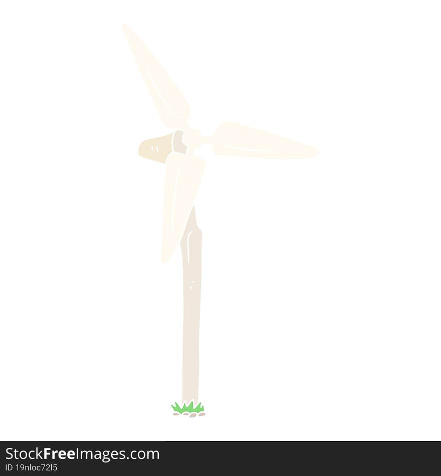 flat color illustration of wind farm windmill. flat color illustration of wind farm windmill