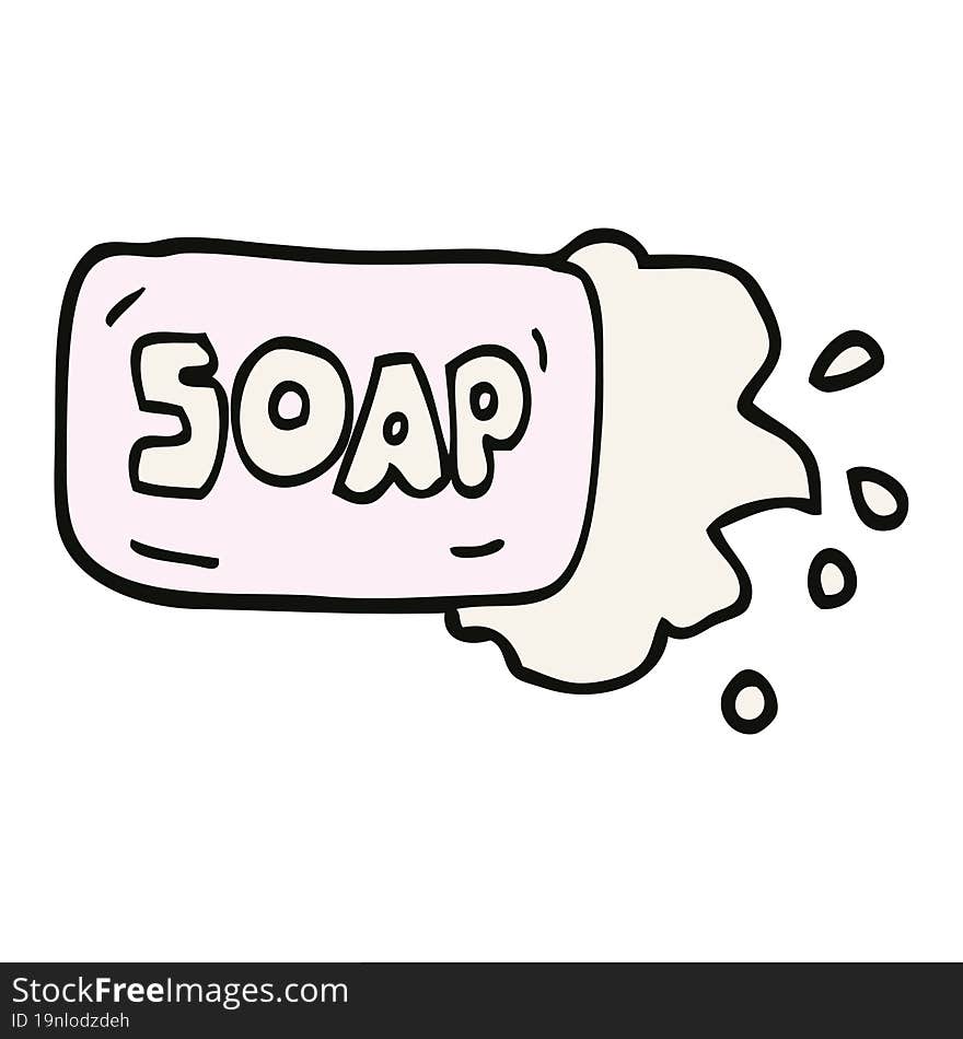 cartoon doodle bar of soap