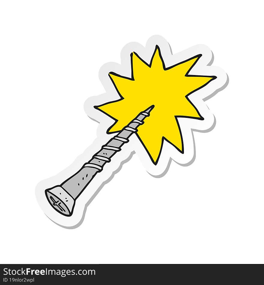 sticker of a cartoon screw