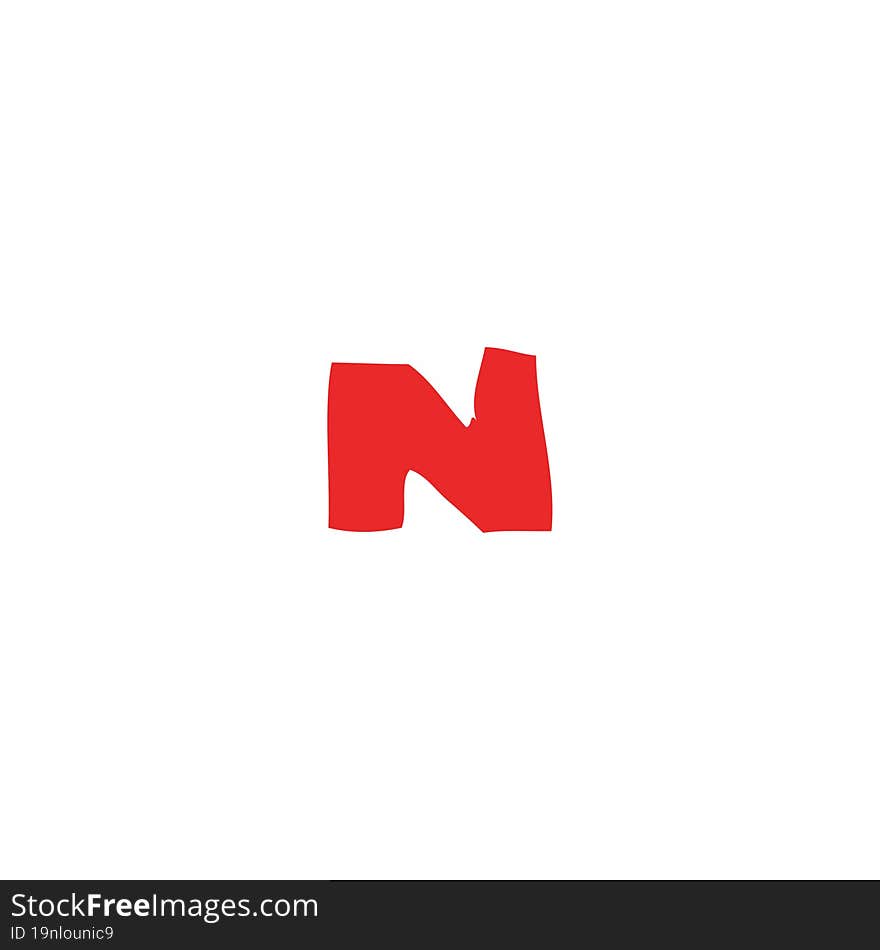 cartoon doodle letter n