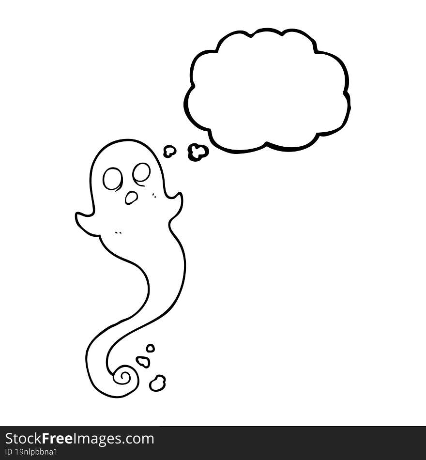 Thought Bubble Cartoon Halloween Ghost