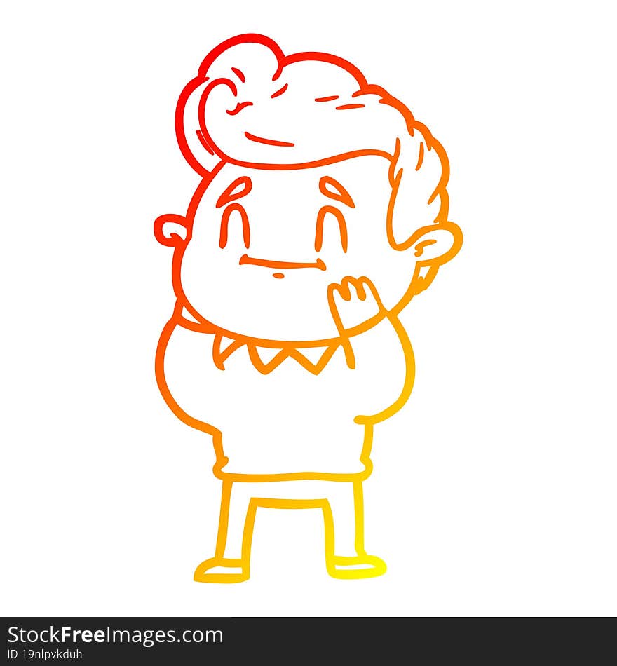 warm gradient line drawing happy surprised cartoon man