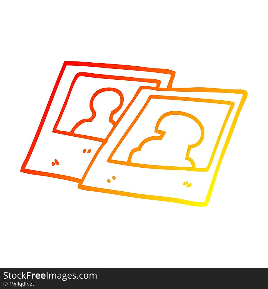 warm gradient line drawing cartoon instant photograph