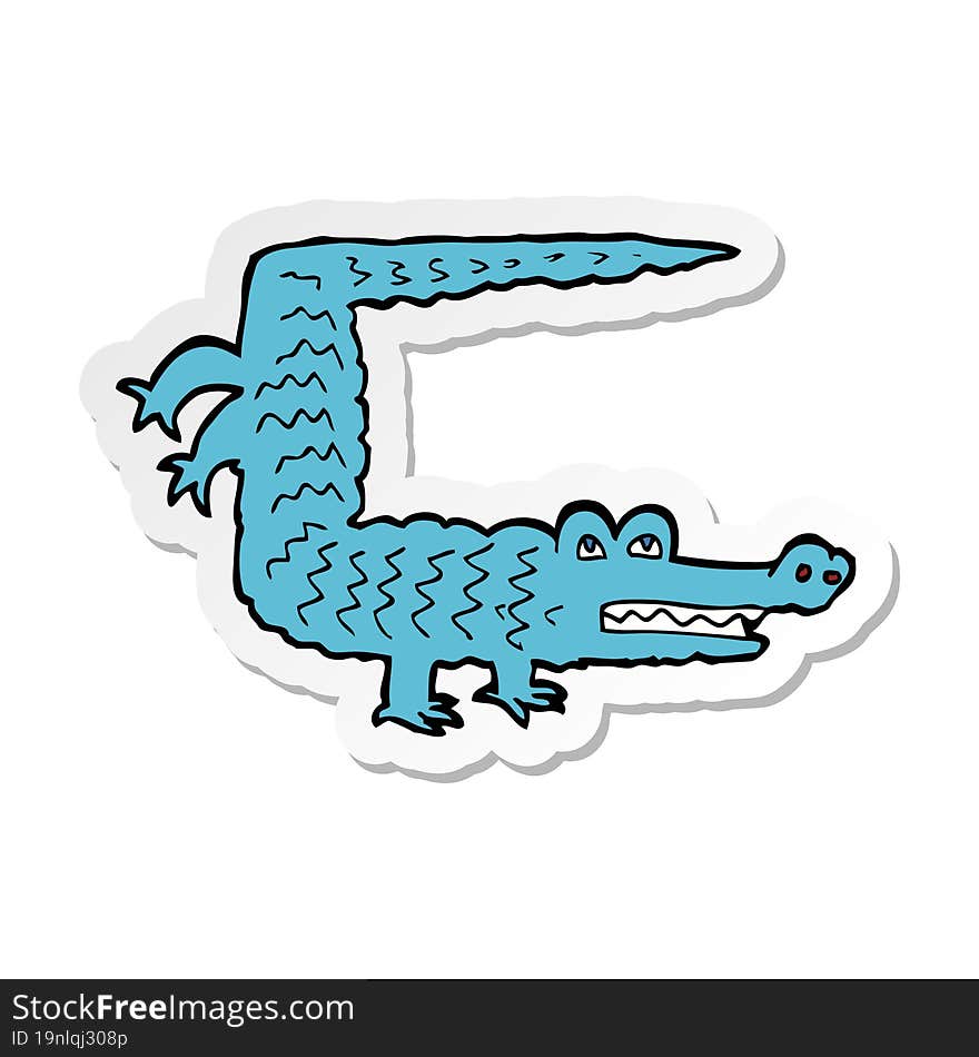 sticker of a cartoon crocodile