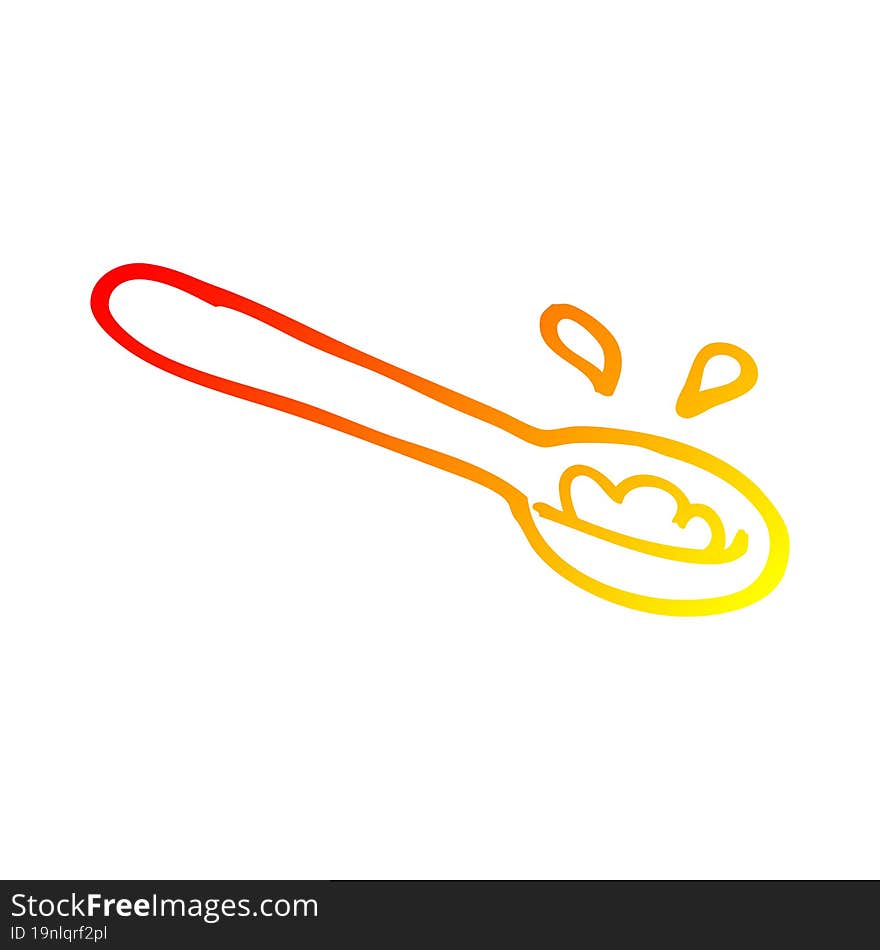 warm gradient line drawing cartoon ladle of food