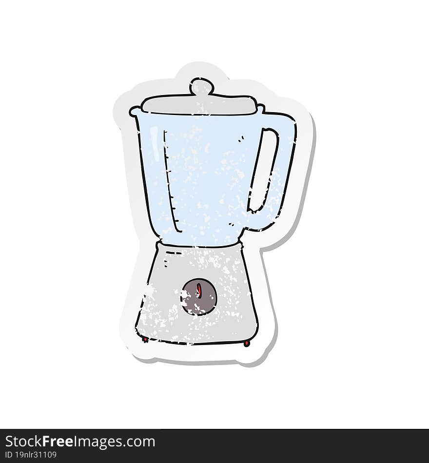 retro distressed sticker of a cartoon blender