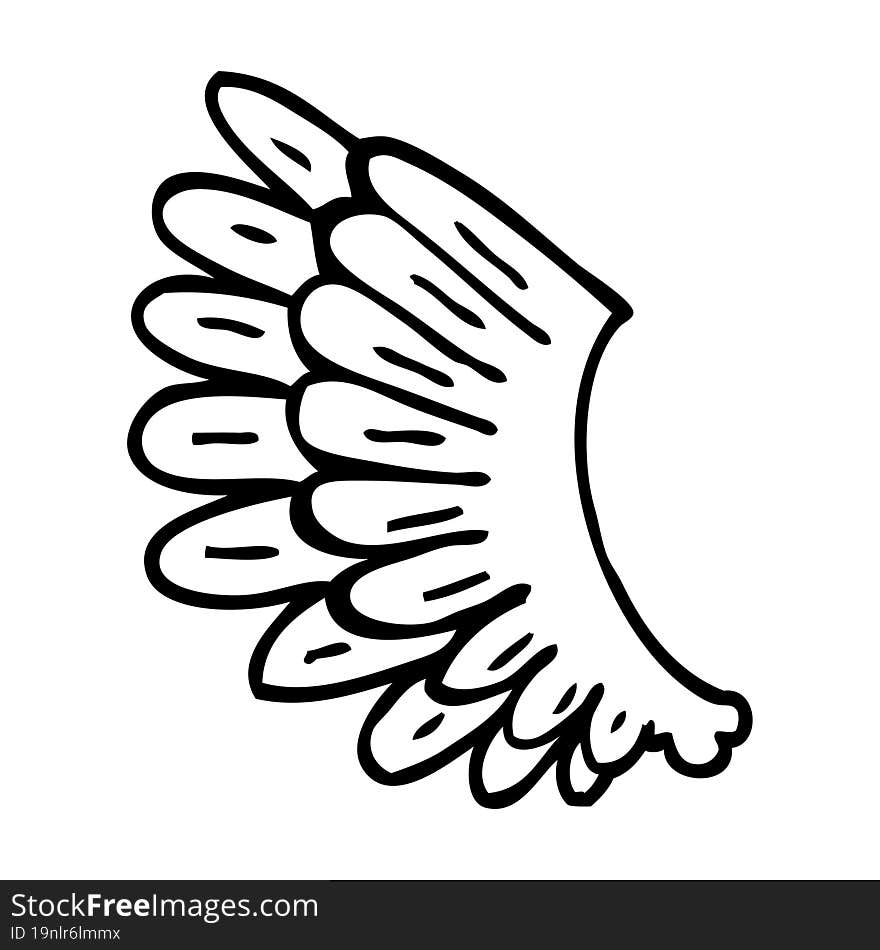 line drawing cartoon wings