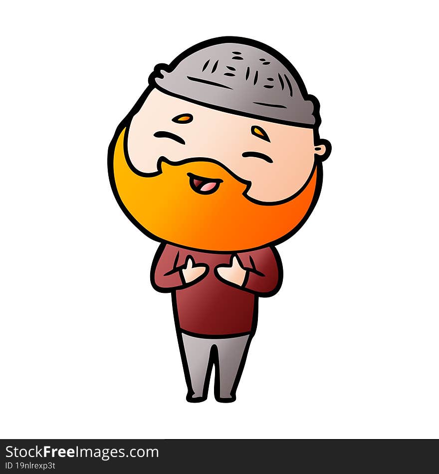 cartoon happy bearded man. cartoon happy bearded man