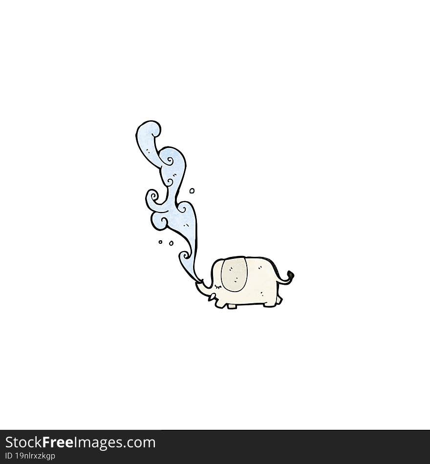 cute elephant squirting water