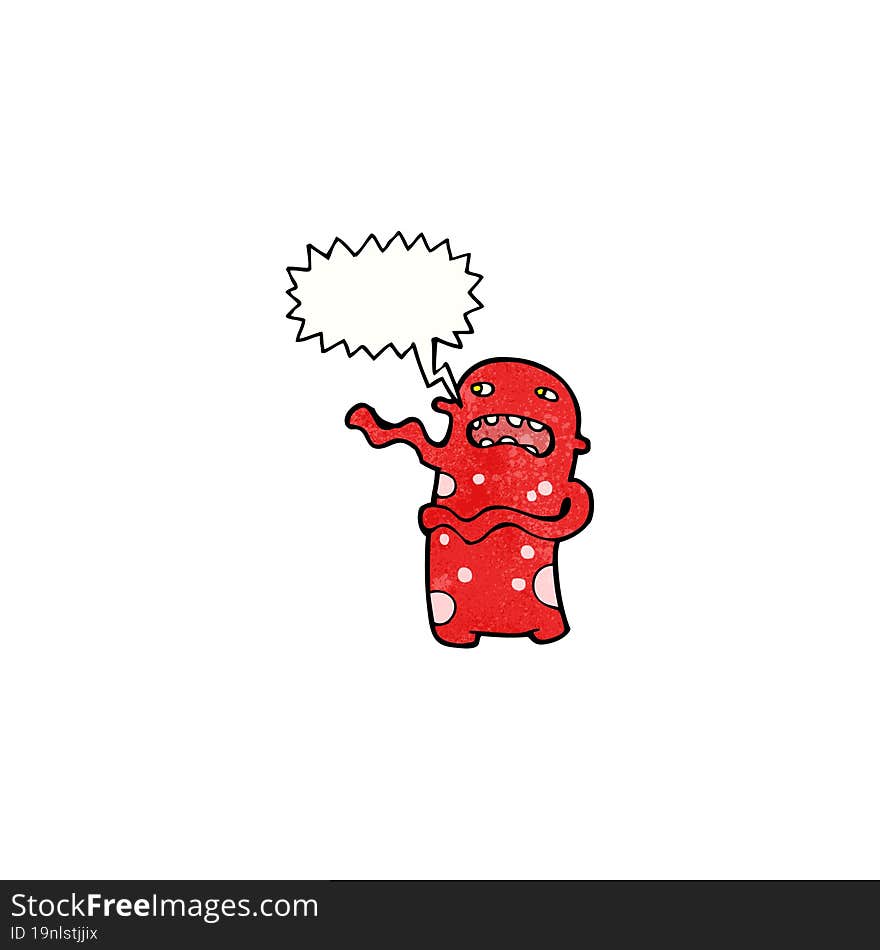 cartoon alien with speech bubble