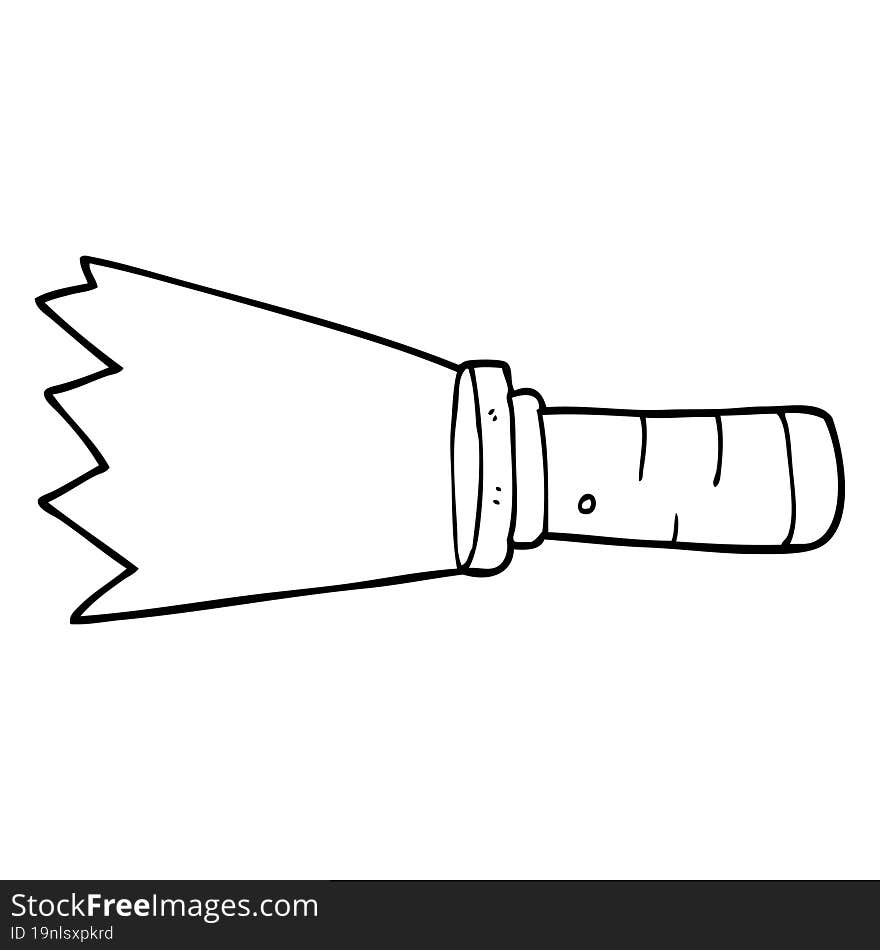 line drawing cartoon lit torch