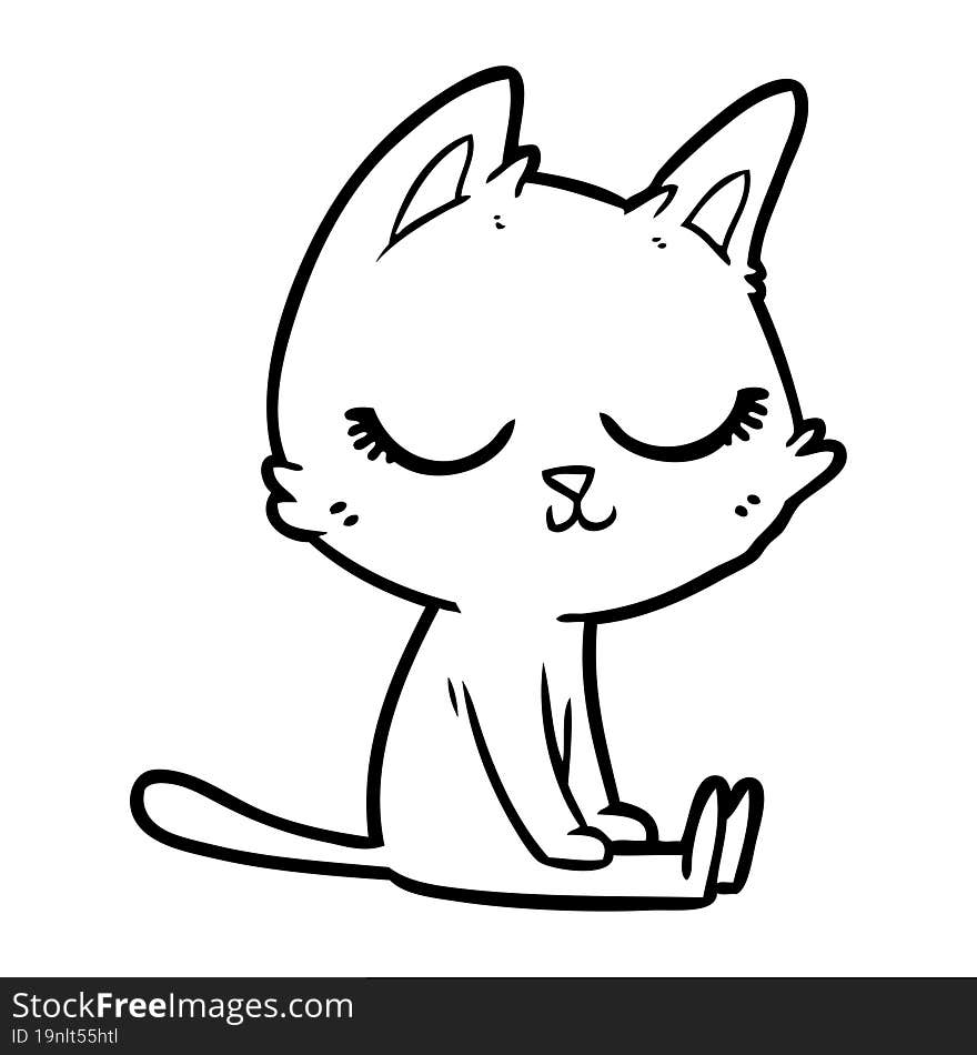 calm cartoon cat. calm cartoon cat