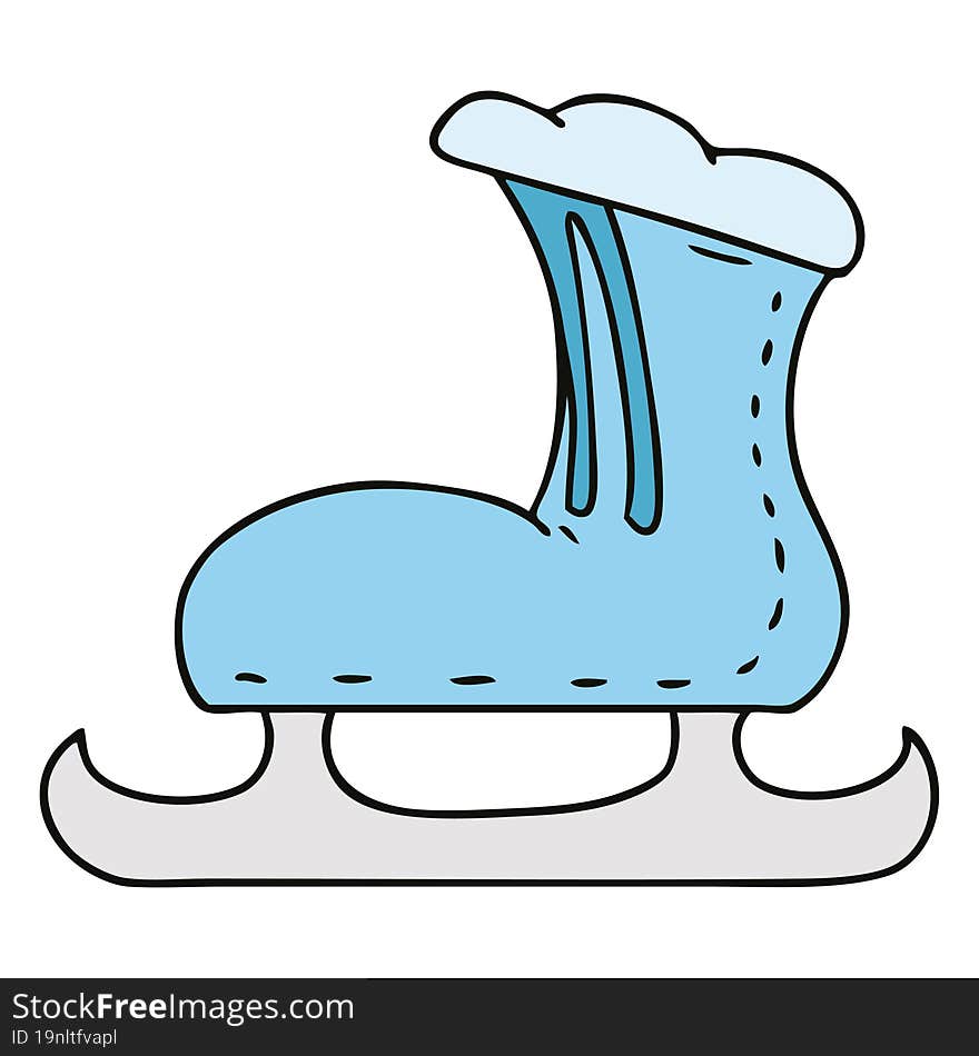 hand drawn cartoon doodle of an ice skate boot