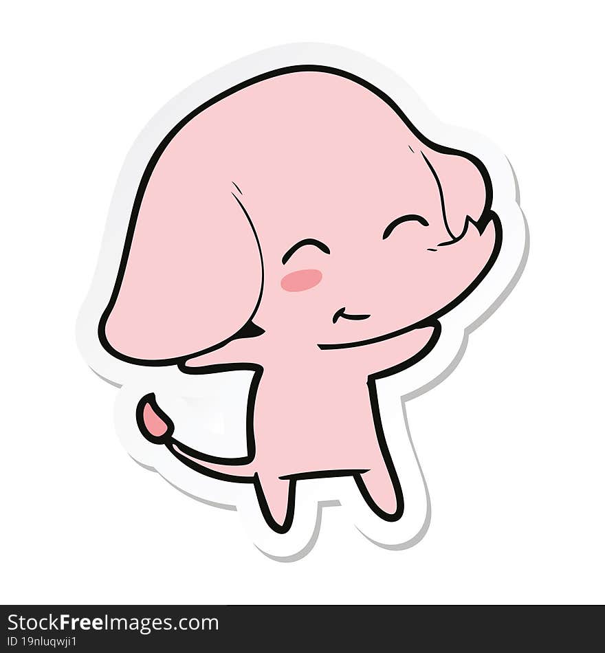 sticker of a cute cartoon elephant