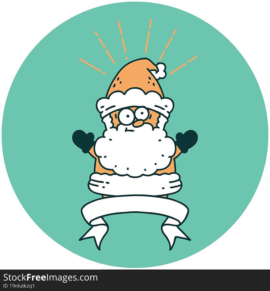 icon of tattoo style santa claus christmas character