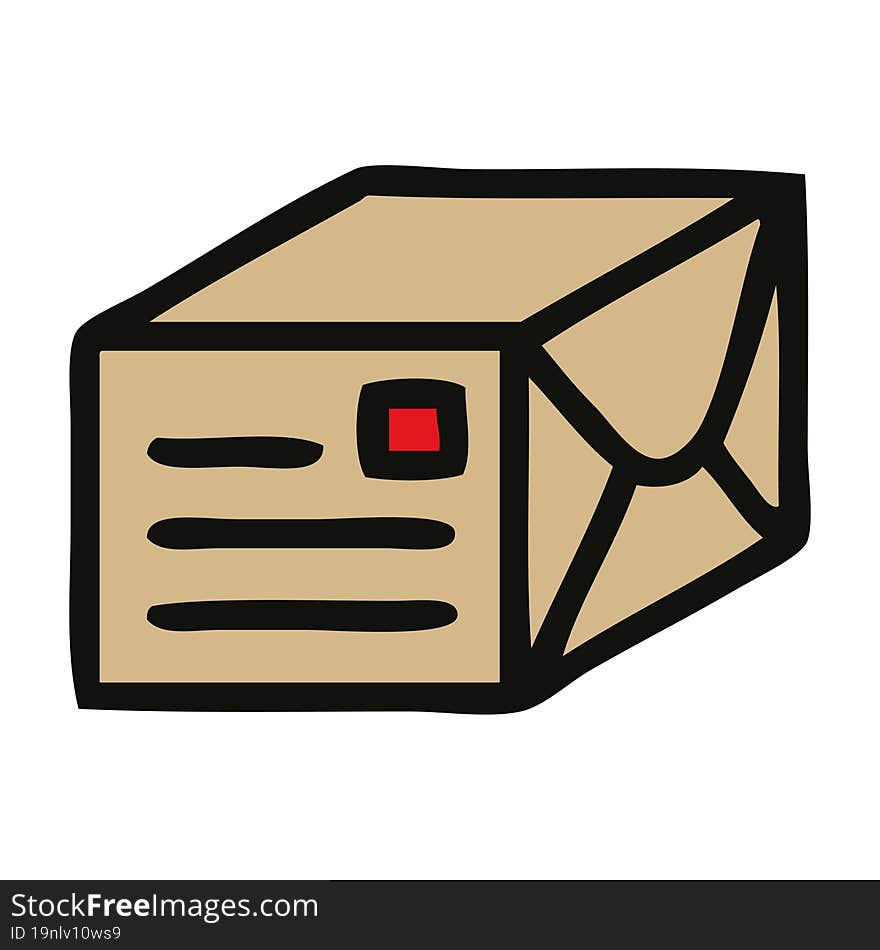 cute cartoon of a paper parcel. cute cartoon of a paper parcel