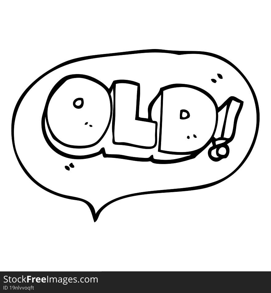 speech bubble cartoon word old